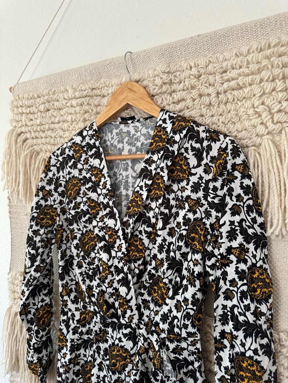 Sandro Wrap-effect Dami Printed Mini Dress NWT - Picture 2 of 11